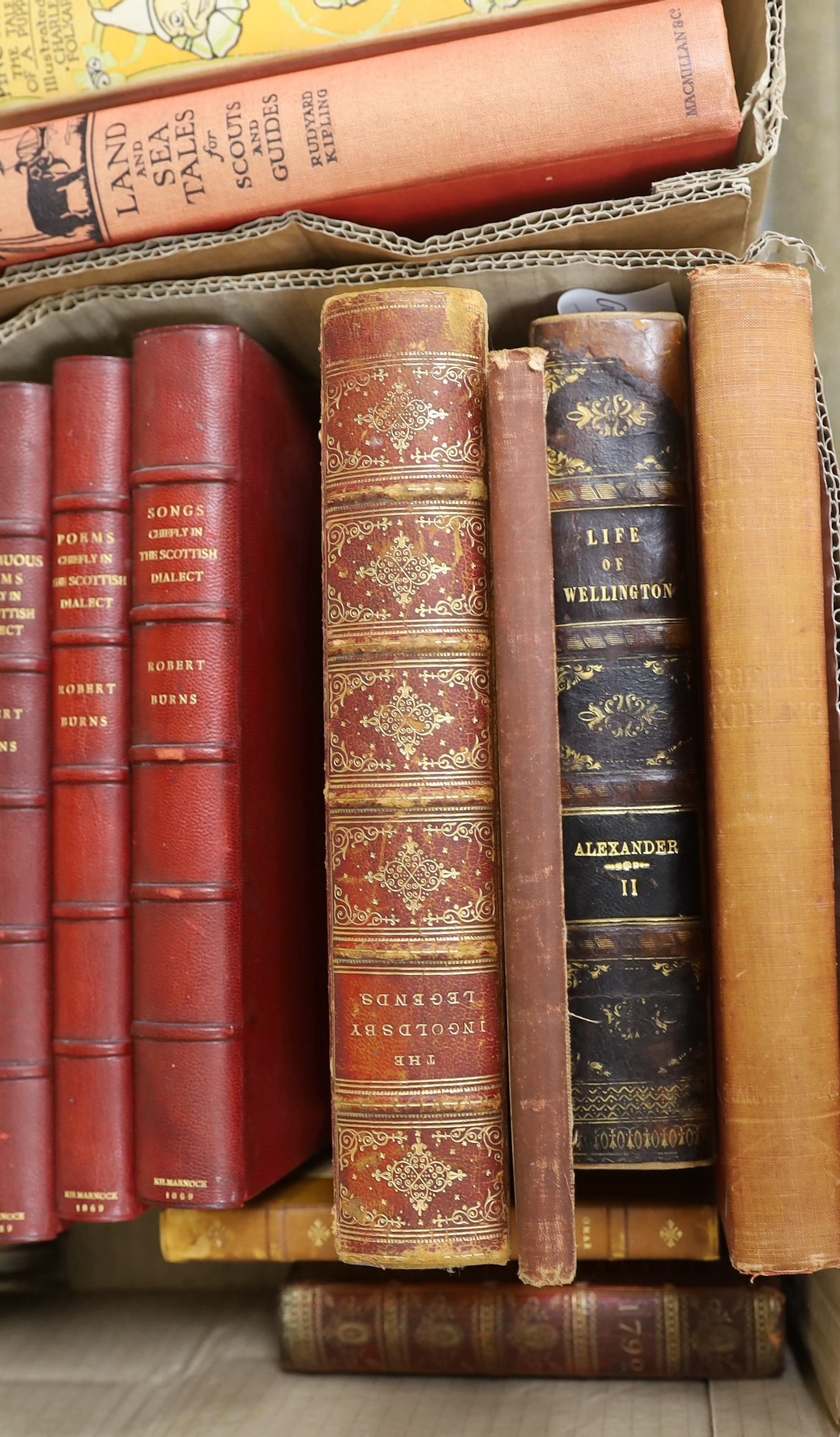 Leather and Clothbound Books - an interesting miscellany, includes: Angelo, Henry - Reminiscences of Henry Angelo, with memoirs of his late father and friends ... 2 vols.